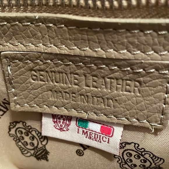 I Medici Firenze Italian Pebbled Leather Backpack Purse  Beige EUC - Picture 7 of 8